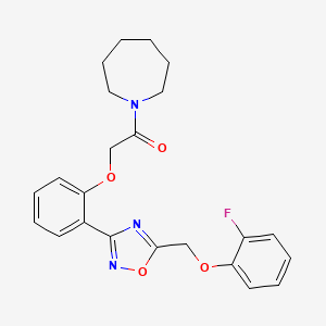 1-(Azepan-1-yl)-2-(2-{5-[(2-fluorophenoxy)methyl]-1,2,4-oxadiazol-3-yl}phenoxy)ethanone