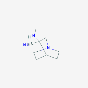 molecular formula C9H15N3 B1497945 1-Azabicyclo[2.2.2]octane-3-carbonitrile, 3-(methylamino) 