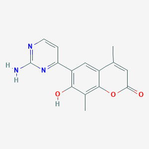 6-(2-aminopyrimidin-4-yl)-7-hydroxy-4,8-dimethyl-2H-chromen-2-one