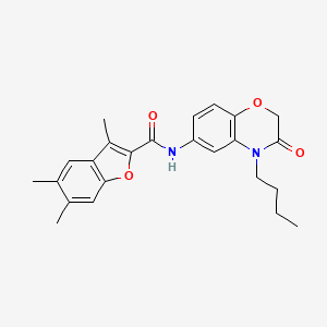 N-(4-butyl-3-oxo-3,4-dihydro-2H-1,4-benzoxazin-6-yl)-3,5,6-trimethyl-1-benzofuran-2-carboxamide