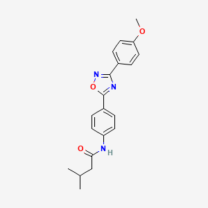 molecular formula C20H21N3O3 B14979476 N-{4-[3-(4-methoxyphenyl)-1,2,4-oxadiazol-5-yl]phenyl}-3-methylbutanamide 