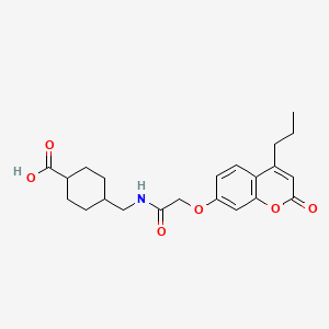 molecular formula C22H27NO6 B14979509 trans-4-[({[(2-oxo-4-propyl-2H-chromen-7-yl)oxy]acetyl}amino)methyl]cyclohexanecarboxylic acid 