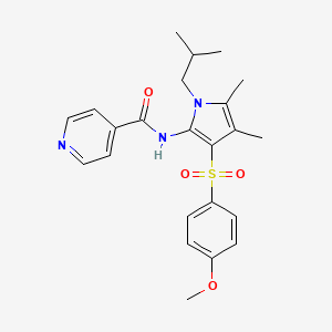 molecular formula C23H27N3O4S B14979577 N-{3-[(4-methoxyphenyl)sulfonyl]-4,5-dimethyl-1-(2-methylpropyl)-1H-pyrrol-2-yl}pyridine-4-carboxamide 