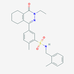 molecular formula C25H29N3O3S B14979580 5-(3-ethyl-4-oxo-3,4,5,6,7,8-hexahydrophthalazin-1-yl)-2-methyl-N-(2-methylbenzyl)benzenesulfonamide 