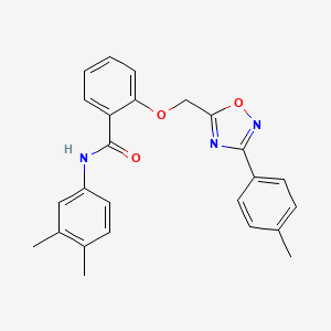 molecular formula C25H23N3O3 B14979621 N-(3,4-dimethylphenyl)-2-{[3-(4-methylphenyl)-1,2,4-oxadiazol-5-yl]methoxy}benzamide 