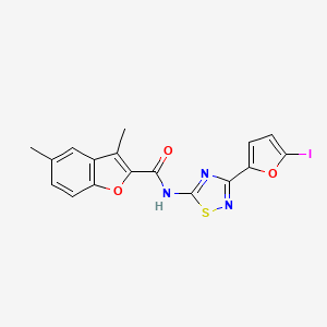 N-[3-(5-iodofuran-2-yl)-1,2,4-thiadiazol-5-yl]-3,5-dimethyl-1-benzofuran-2-carboxamide