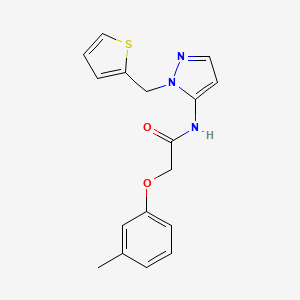 2-(3-methylphenoxy)-N-[1-(thiophen-2-ylmethyl)-1H-pyrazol-5-yl]acetamide