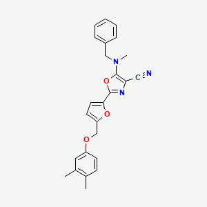 molecular formula C25H23N3O3 B14979683 5-[Benzyl(methyl)amino]-2-{5-[(3,4-dimethylphenoxy)methyl]furan-2-yl}-1,3-oxazole-4-carbonitrile 