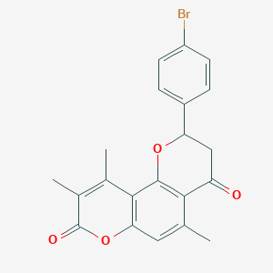 2-(4-bromophenyl)-5,9,10-trimethyl-2,3-dihydro-4H,8H-pyrano[2,3-f]chromene-4,8-dione