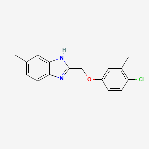 molecular formula C17H17ClN2O B14979720 2-[(4-chloro-3-methylphenoxy)methyl]-4,6-dimethyl-1H-benzimidazole 