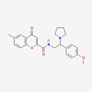 molecular formula C24H26N2O4 B14979721 N-[2-(4-methoxyphenyl)-2-(pyrrolidin-1-yl)ethyl]-6-methyl-4-oxo-4H-chromene-2-carboxamide 