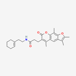 molecular formula C26H31NO4 B14979763 N-[2-(Cyclohex-1-EN-1-YL)ethyl]-3-{2,3,5,9-tetramethyl-7-oxo-7H-furo[3,2-G]chromen-6-YL}propanamide 