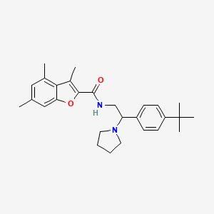 molecular formula C28H36N2O2 B14979768 N-[2-(4-tert-butylphenyl)-2-(pyrrolidin-1-yl)ethyl]-3,4,6-trimethyl-1-benzofuran-2-carboxamide 