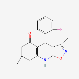 molecular formula C19H19FN2O2 B14979774 4-(2-Fluorophenyl)-3,7,7-trimethyl-4,6,7,8-tetrahydro[1,2]oxazolo[5,4-b]quinolin-5-ol 