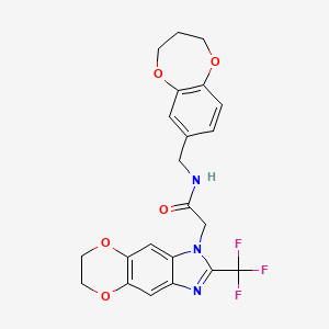 N-(3,4-dihydro-2H-1,5-benzodioxepin-7-ylmethyl)-2-[2-(trifluoromethyl)-6,7-dihydro-1H-[1,4]dioxino[2,3-f]benzimidazol-1-yl]acetamide