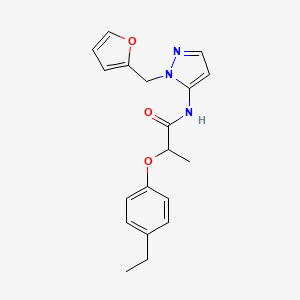 molecular formula C19H21N3O3 B14979829 2-(4-ethylphenoxy)-N-[1-(furan-2-ylmethyl)-1H-pyrazol-5-yl]propanamide 