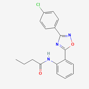 molecular formula C18H16ClN3O2 B14979831 N-{2-[3-(4-chlorophenyl)-1,2,4-oxadiazol-5-yl]phenyl}butanamide 