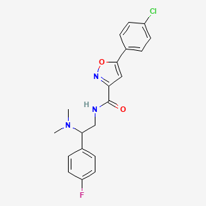 molecular formula C20H19ClFN3O2 B14979836 5-(4-chlorophenyl)-N-[2-(dimethylamino)-2-(4-fluorophenyl)ethyl]-1,2-oxazole-3-carboxamide 