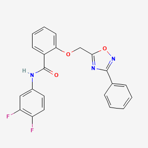 N-(3,4-difluorophenyl)-2-[(3-phenyl-1,2,4-oxadiazol-5-yl)methoxy]benzamide