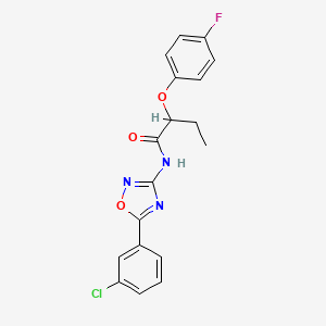 N-[5-(3-chlorophenyl)-1,2,4-oxadiazol-3-yl]-2-(4-fluorophenoxy)butanamide