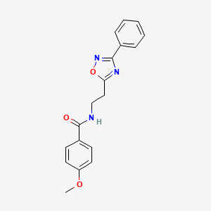 4-methoxy-N-[2-(3-phenyl-1,2,4-oxadiazol-5-yl)ethyl]benzamide