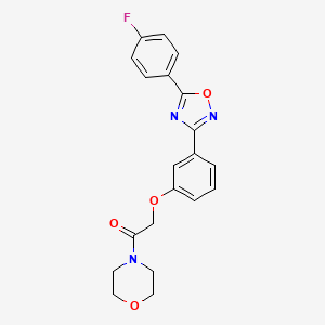 molecular formula C20H18FN3O4 B14979882 2-{3-[5-(4-Fluorophenyl)-1,2,4-oxadiazol-3-yl]phenoxy}-1-(morpholin-4-yl)ethanone 