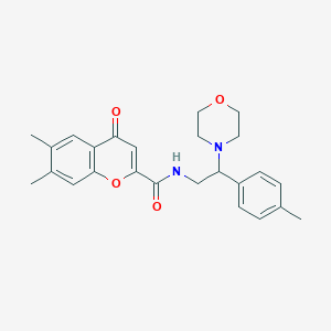 molecular formula C25H28N2O4 B14979925 6,7-dimethyl-N-[2-(4-methylphenyl)-2-(morpholin-4-yl)ethyl]-4-oxo-4H-chromene-2-carboxamide 