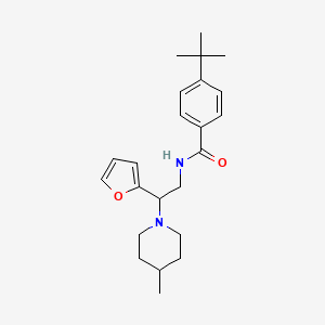 4-tert-butyl-N-[2-(furan-2-yl)-2-(4-methylpiperidin-1-yl)ethyl]benzamide