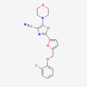 molecular formula C19H16ClN3O4 B14979957 2-{5-[(2-Chlorophenoxy)methyl]furan-2-yl}-5-(morpholin-4-yl)-1,3-oxazole-4-carbonitrile 