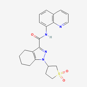 molecular formula C21H22N4O3S B14979973 1-(1,1-dioxidotetrahydrothiophen-3-yl)-N-(quinolin-8-yl)-4,5,6,7-tetrahydro-1H-indazole-3-carboxamide 