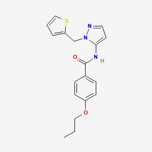 molecular formula C18H19N3O2S B14979987 4-propoxy-N-[1-(thiophen-2-ylmethyl)-1H-pyrazol-5-yl]benzamide 