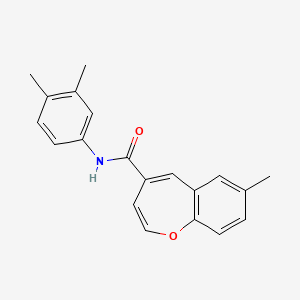 N-(3,4-dimethylphenyl)-7-methyl-1-benzoxepine-4-carboxamide