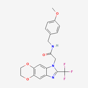 N-(4-methoxybenzyl)-2-[2-(trifluoromethyl)-6,7-dihydro-1H-[1,4]dioxino[2,3-f]benzimidazol-1-yl]acetamide