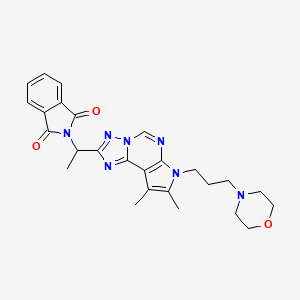 2-(1-{8,9-dimethyl-7-[3-(morpholin-4-yl)propyl]-7H-pyrrolo[3,2-e][1,2,4]triazolo[1,5-c]pyrimidin-2-yl}ethyl)-1H-isoindole-1,3(2H)-dione