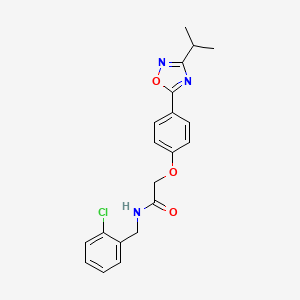 molecular formula C20H20ClN3O3 B14980046 N-(2-chlorobenzyl)-2-{4-[3-(propan-2-yl)-1,2,4-oxadiazol-5-yl]phenoxy}acetamide 