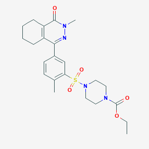 Ethyl 4-{[2-methyl-5-(3-methyl-4-oxo-3,4,5,6,7,8-hexahydrophthalazin-1-yl)phenyl]sulfonyl}piperazine-1-carboxylate