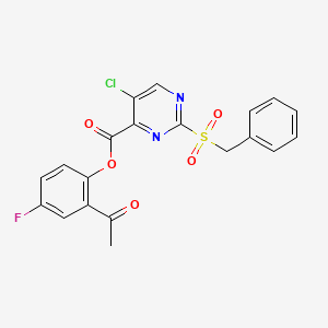 2-Acetyl-4-fluorophenyl 2-(benzylsulfonyl)-5-chloropyrimidine-4-carboxylate