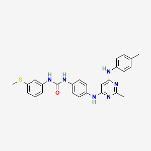 molecular formula C26H26N6OS B14980108 1-(4-((2-Methyl-6-(p-tolylamino)pyrimidin-4-yl)amino)phenyl)-3-(3-(methylthio)phenyl)urea 