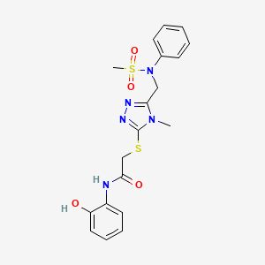 N-(2-hydroxyphenyl)-2-[(4-methyl-5-{[(methylsulfonyl)(phenyl)amino]methyl}-4H-1,2,4-triazol-3-yl)sulfanyl]acetamide