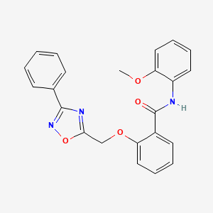 molecular formula C23H19N3O4 B14980155 N-(2-methoxyphenyl)-2-[(3-phenyl-1,2,4-oxadiazol-5-yl)methoxy]benzamide 