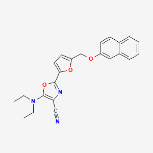 5-(Diethylamino)-2-{5-[(naphthalen-2-yloxy)methyl]furan-2-yl}-1,3-oxazole-4-carbonitrile