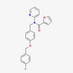 molecular formula C24H19FN2O3 B14980163 N-{4-[(4-fluorobenzyl)oxy]benzyl}-N-(pyridin-2-yl)furan-2-carboxamide 