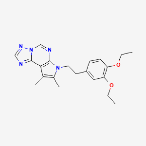 molecular formula C21H25N5O2 B14980180 4-[2-(8,9-Dimethyl-7H-pyrrolo[3,2-E][1,2,4]triazolo[1,5-C]pyrimidin-7-YL)ethyl]-2-ethoxyphenyl ethyl ether 