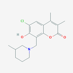 molecular formula C18H22ClNO3 B14980215 6-Chloro-7-hydroxy-3,4-dimethyl-8-[(3-methylpiperidin-1-yl)methyl]chromen-2-one 