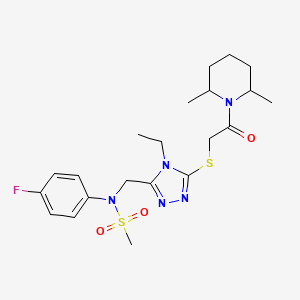 N-[(5-{[2-(2,6-dimethylpiperidin-1-yl)-2-oxoethyl]sulfanyl}-4-ethyl-4H-1,2,4-triazol-3-yl)methyl]-N-(4-fluorophenyl)methanesulfonamide