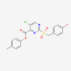 4-Methylphenyl 5-chloro-2-[(4-fluorobenzyl)sulfonyl]pyrimidine-4-carboxylate