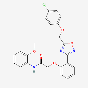 molecular formula C24H20ClN3O5 B14980252 2-(2-{5-[(4-chlorophenoxy)methyl]-1,2,4-oxadiazol-3-yl}phenoxy)-N-(2-methoxyphenyl)acetamide 