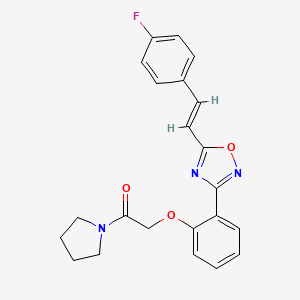 2-(2-{5-[(E)-2-(4-fluorophenyl)ethenyl]-1,2,4-oxadiazol-3-yl}phenoxy)-1-(pyrrolidin-1-yl)ethanone