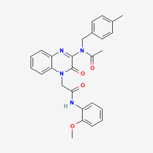 molecular formula C27H26N4O4 B14980298 N-(4-{2-[(2-methoxyphenyl)amino]-2-oxoethyl}-3-oxo-3,4-dihydroquinoxalin-2-yl)-N-(4-methylbenzyl)acetamide 