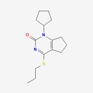 1-cyclopentyl-4-(propylsulfanyl)-1,5,6,7-tetrahydro-2H-cyclopenta[d]pyrimidin-2-one